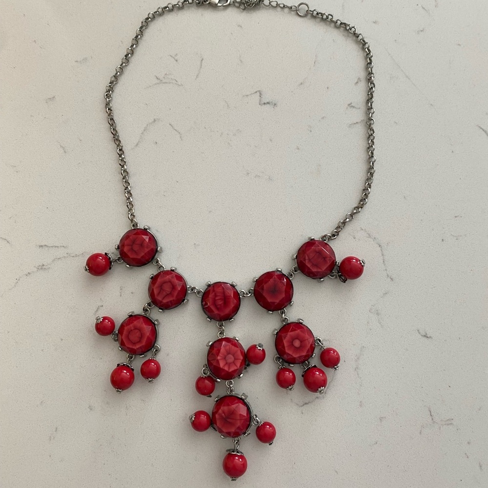 NY&CO Red Statement Necklace